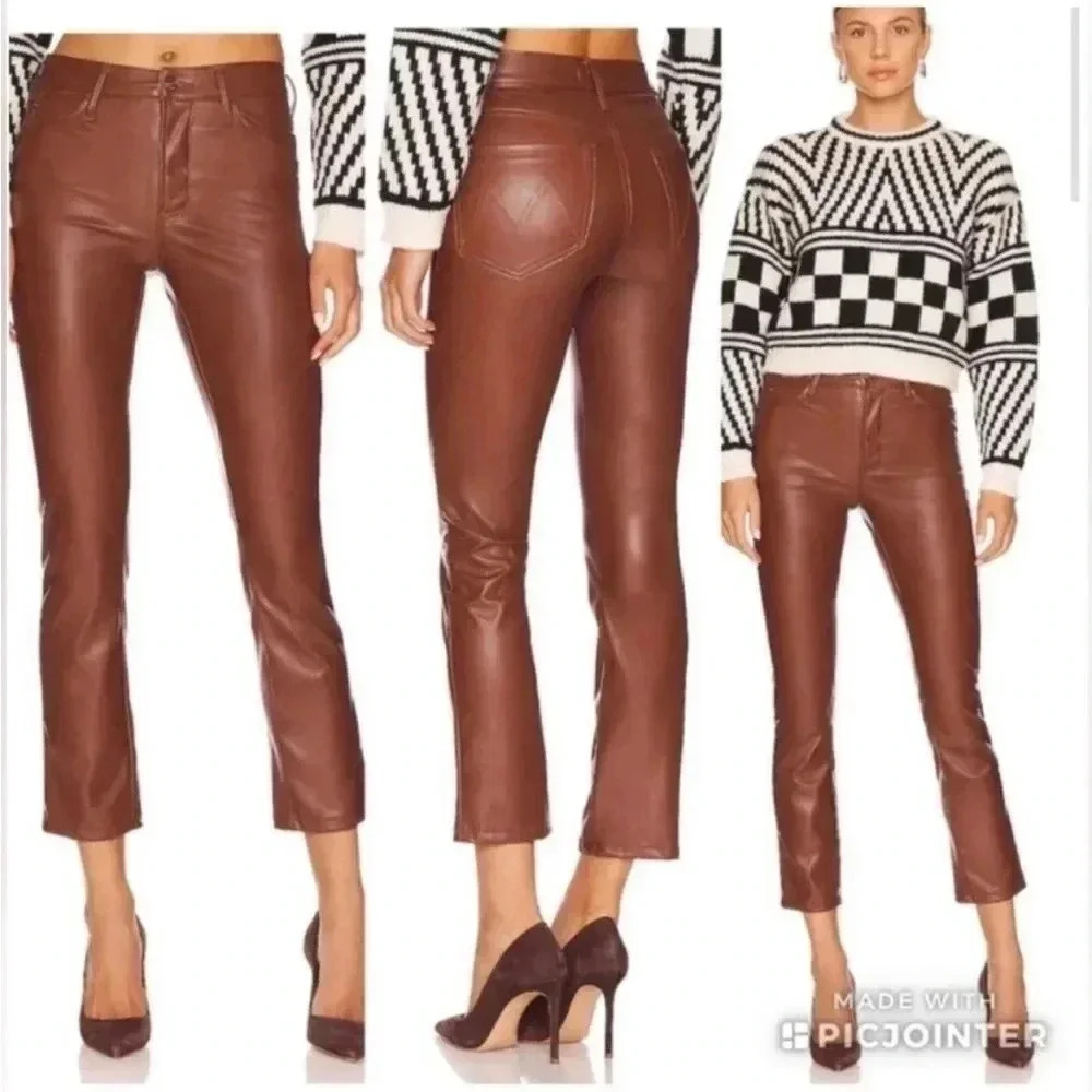 MOTHER Brown Cropped Pants